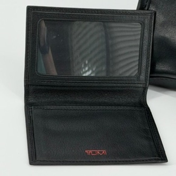 Tumi Leather Briefcase Laptop Bag, Luggage Tag, ID Wallet Black Business Travel - Picture 2 of 16